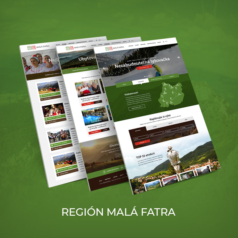 Dizajn webovej stránky pre región Malá Fatra